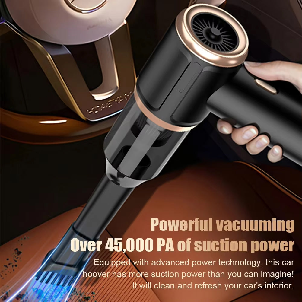 Cordless Handheld Car Vacuum Cleaner with 45000Pa Suction Power & 5-in-1 Multi-Function for Auto Interior Detailing Pet Hair Removal