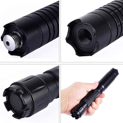 High-Power Blue Laser Pointer 450nm Adjustable Focus Aluminum Flashlight for Outdoor & Camping 16400 ft Range Rechargeable Tactical Light