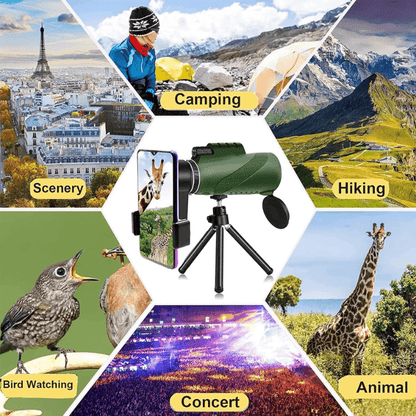 Pocket-Size 600× Magnification Monocular Telescope — Multi-Coated HD Optics for Wildlife Observation, Stadium Events & Nature Trails