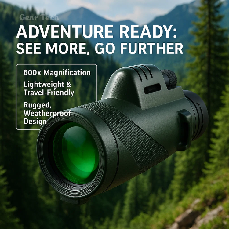 Pocket-Size 600× Magnification Monocular Telescope — Multi-Coated HD Optics for Wildlife Observation, Stadium Events & Nature Trails