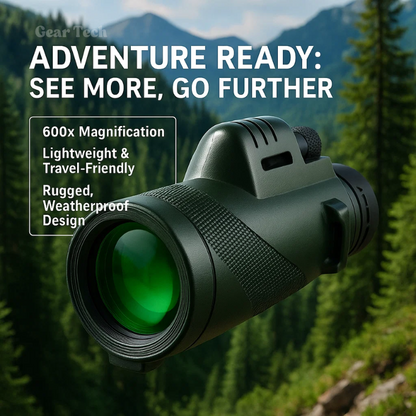 Pocket-Sized Monocular Telescope with 600x Magnification for Wildlife Watching, Sports & Travel | Multi-Coated HD Optics for Nature Observat
