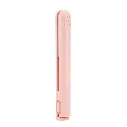 Compact Dual-Function Hair Styling Tool Ceramic Plates Curls & Straightens Portable Travel Size for Daily Touch-Ups On-the-Go Styling