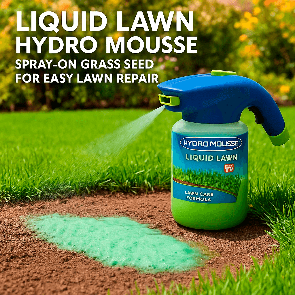 Hose-End Grass Seed Sprayer for Bare Spots & Dog Patches | Covers 100 sq ft | Lawn Repair Kit with Moisture-Locking Formula