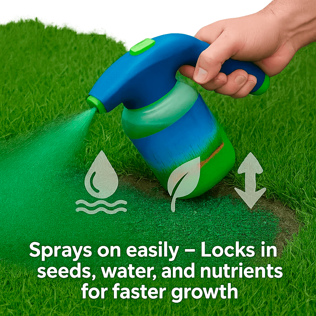 Hose-End Grass Seed Sprayer for Bare Spots & Dog Patches | Covers 100 sq ft | Lawn Repair Kit with Moisture-Locking Formula