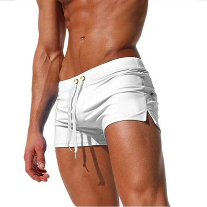 Men's Swim Trunks Quick-Dry Board Shorts with Drawstring Navy Gray Black Pool Beach Swim