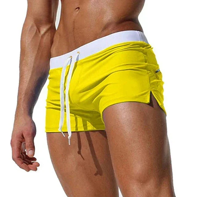 Men's Swim Trunks Quick-Dry Board Shorts with Drawstring Navy Gray Black Pool Beach Swim