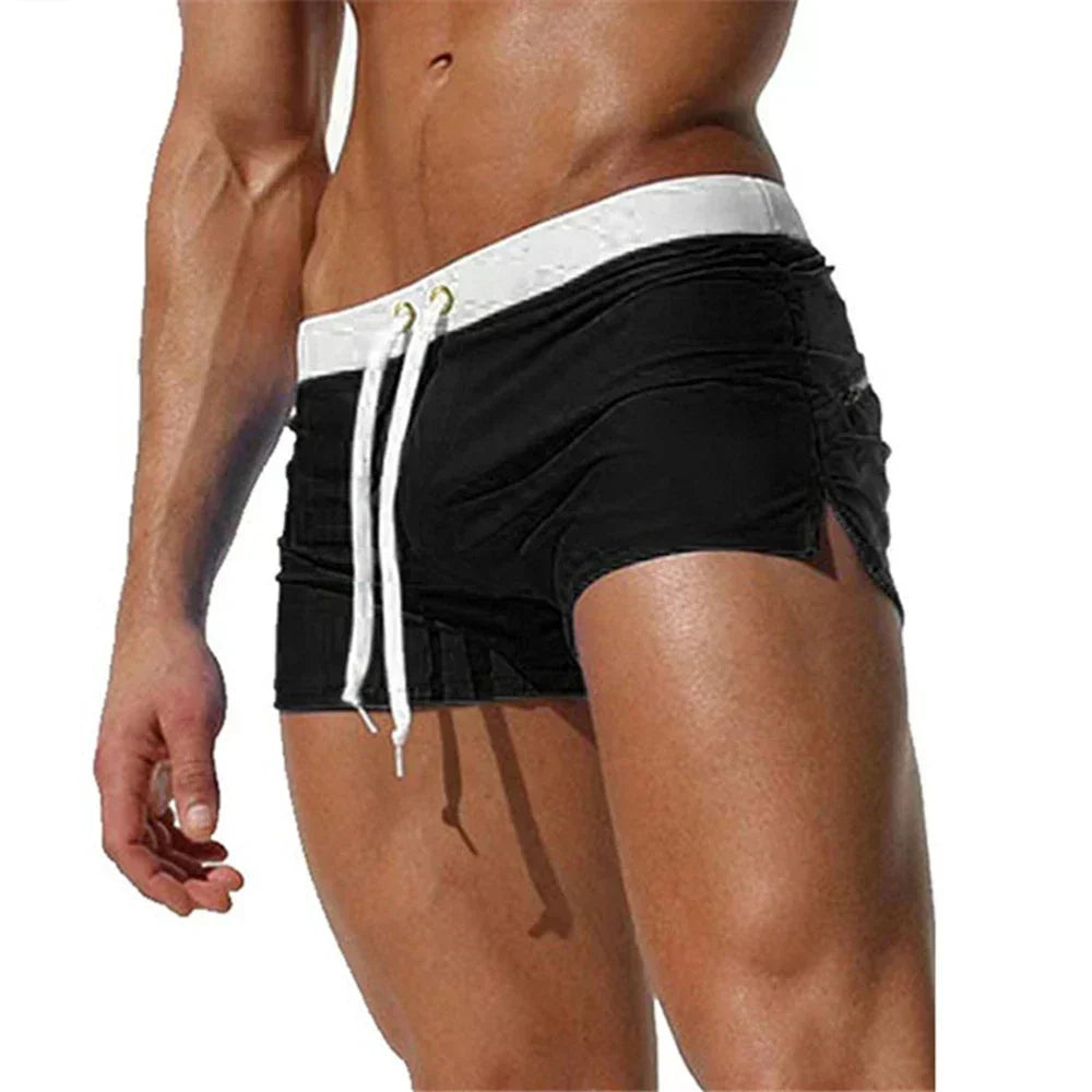 Men's Swim Trunks Quick-Dry Board Shorts with Drawstring Navy Gray Black Pool Beach Swim