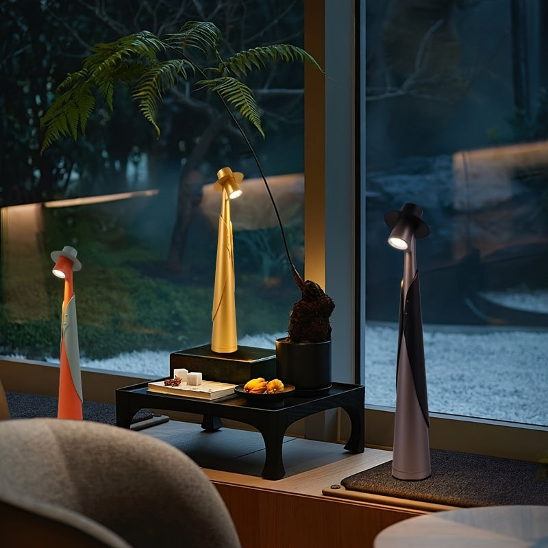 Melo Cordless Desk Lamp - Rechargeable Touch Control, Artistic Design