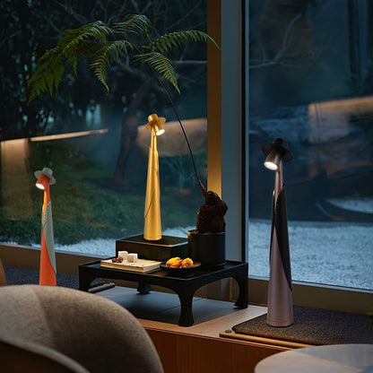 Melo Cordless Desk Lamp - Rechargeable Touch Control, Artistic Design