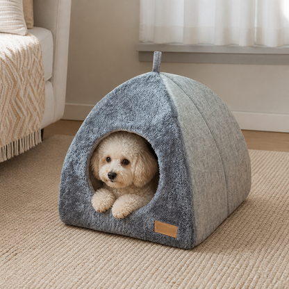 Ortekor Enclosed Triangular Plush Cat Bed