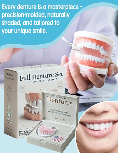 Moldable Cosmetic Dental Veneers Upper & Lower Set Reusable Snap-On Smile Kit for Instant Confidence Natural Look Temp Teeth Cover