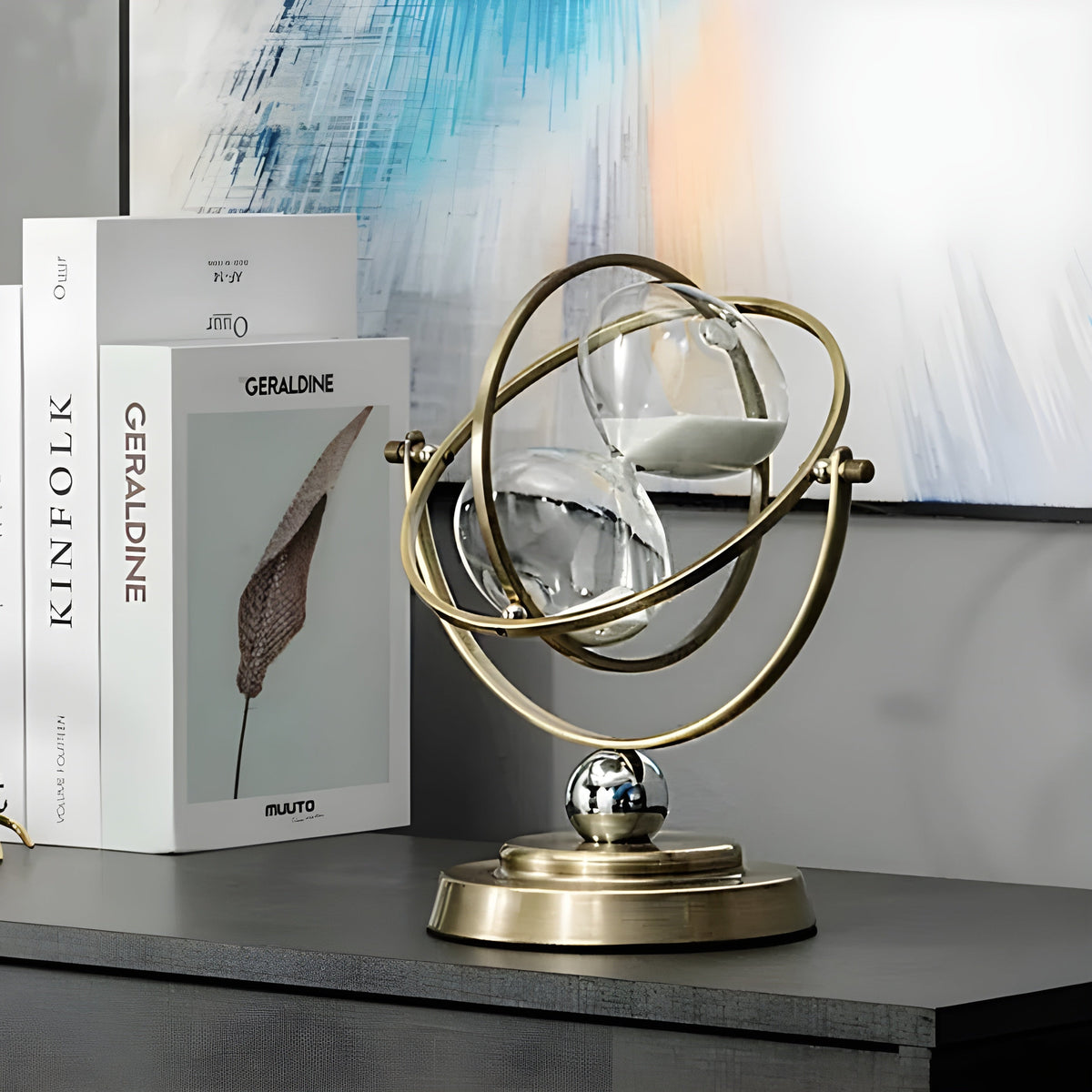 GleamHour Hourglass Sand Timer - Brass Frame, 30 Minute Measurement
