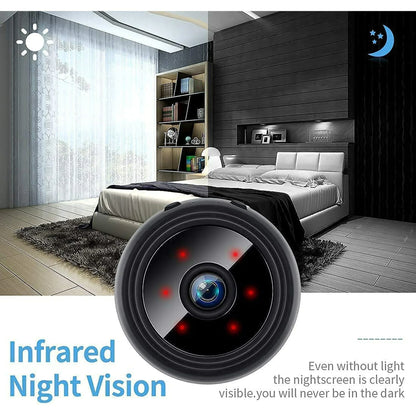 Compact WiFi Security Camera 1080P HD Night Vision Motion Detection Magnetic Mount Two-Way Audio Wireless Indoor Outdoor Home Monitor