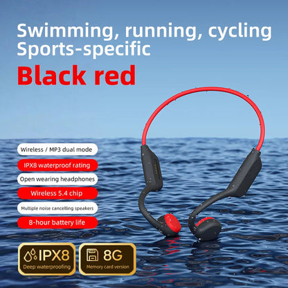 Bone Conduction Swim Headphones with 32GB Storage & IPX8 Waterproof Rating for Pool Training, Open Water Swimming, Running & Cycling