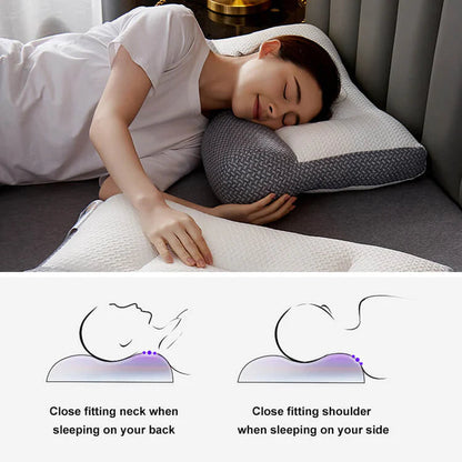 Contour Memory Pillow for Side and Back Sleepers with Ergonomic Cervical Support and Ear Relief Design