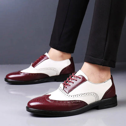 Brogue Lace-Up Shoes with Two-Tone Leather Design | Stylish Footwear for Every Occasion