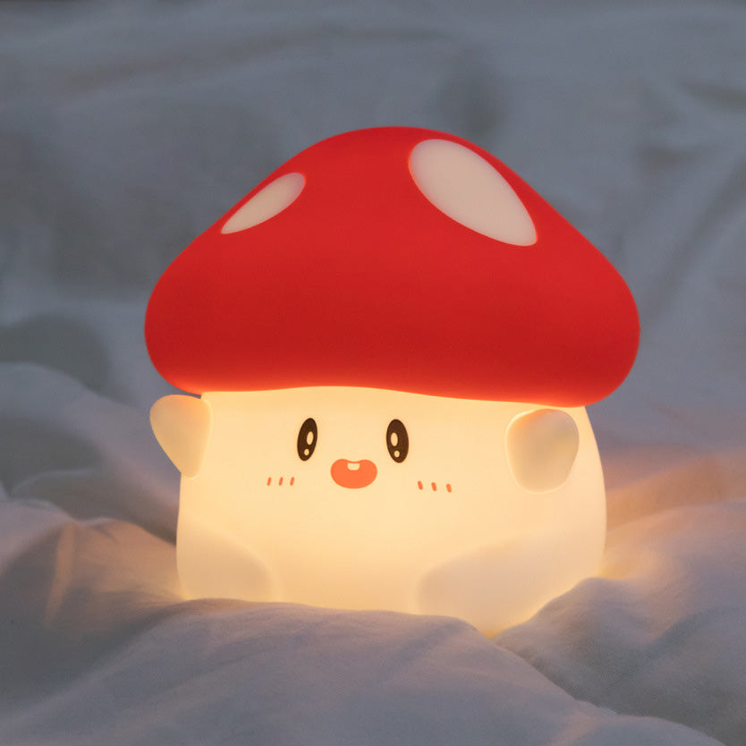 LED Mushroom Night Light for Kids – Rechargeable Touch Control Soft Glow Bedside Lamp with Timer – Cute Squishy Toddler Room Decor