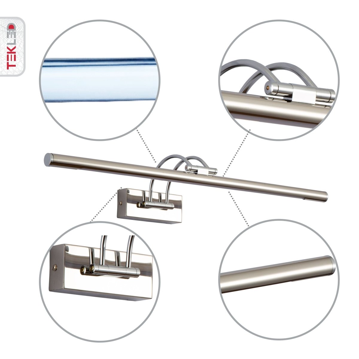Aluminum Picture Light LED 25 in Gold Vanity Bar for Bathroom Mirror Artwork Hallway Wall Mount Lighting 3000K