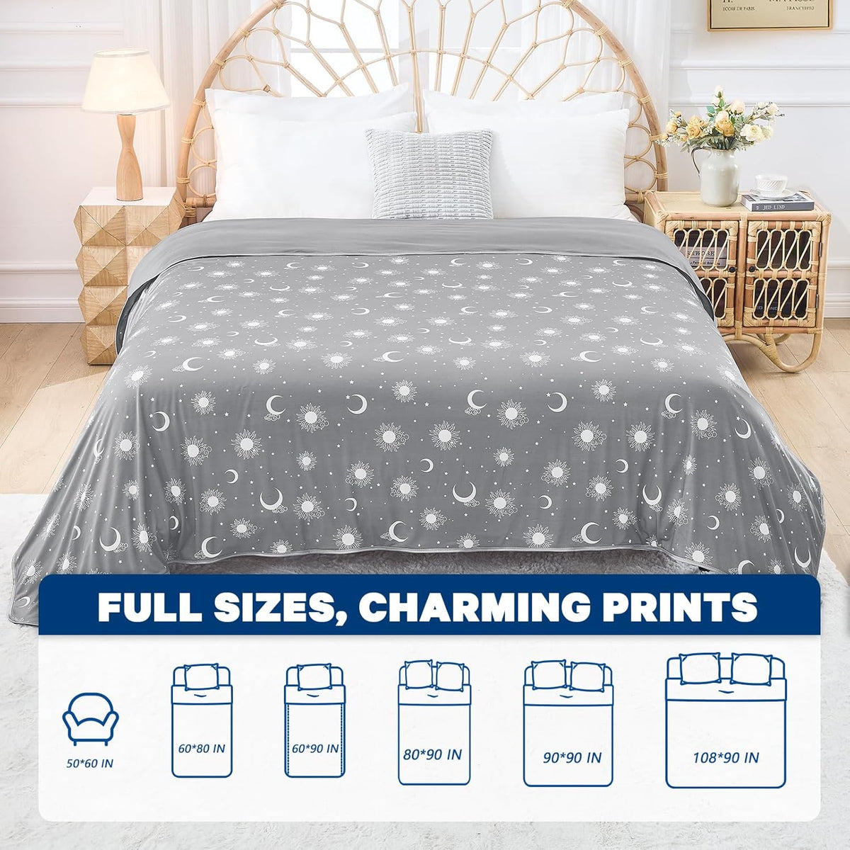 Cozy Comfort | Cooling Blanket with Double-Sided Fabric | Lightweight Summer Blanket for Hot Sleepers and Travel