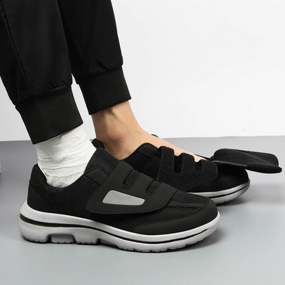 Adjustable Wide-Fit Comfort Shoes for Swollen Feet & Diabetic Care with Hook-and-Loop Straps