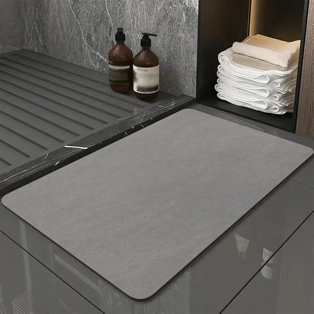 Quick-Dry Stone Bath Mat Non-Slip Absorbent Diatomaceous Earth Floor Mat for Shower Bathroom Bedroom Kitchen Eco-Friendly