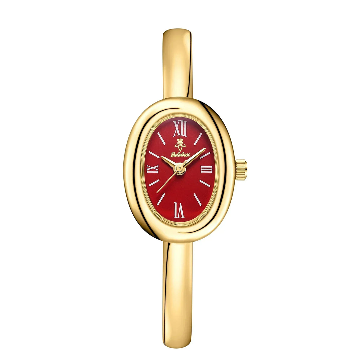 Women's Oval Face Bangle Watch Quartz Analog Wristwatch Stainless Steel Bracelet for Dress Casual Office Gold Silver Color Options Fashion A
