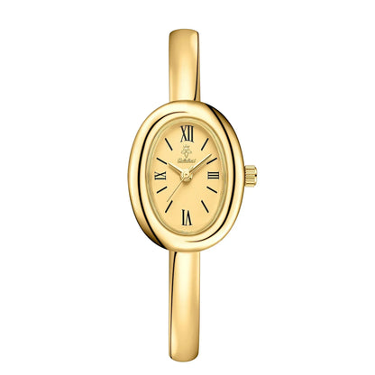 Women's Oval Dial Bangle Watch Stainless Steel Bracelet Timepiece for Everyday Dressy Casual Office Events Travel Gifts Analog Quartz Moveme