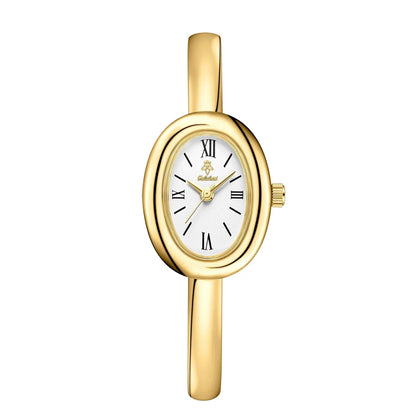 Women's Oval Dial Bangle Watch Stainless Steel Bracelet Timepiece for Everyday Dressy Casual Office Events Travel Gifts Analog Quartz Moveme