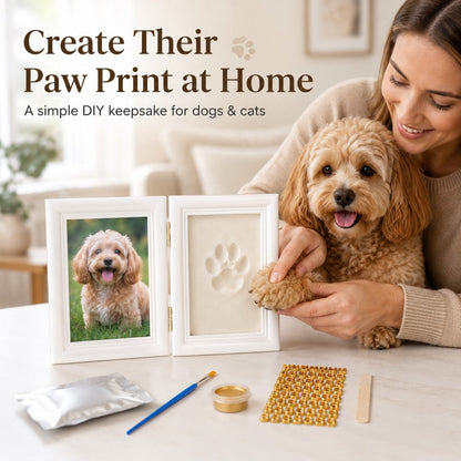 Ortekor Pet Paw Print Frame Kit for Dogs & Cats - DIY Keepsake Photo Frame for Home Display, First Paw Memories & Pet Loss Sympathy Gift