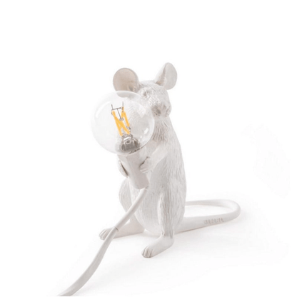 Whimsical Mouse Desk Lamp with LED Light – Resin Novelty Accent for Tables, Shelves & Nightstands