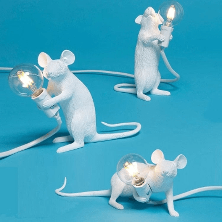 Whimsical Mouse Desk Lamp with LED Light – Resin Novelty Accent for Tables, Shelves & Nightstands
