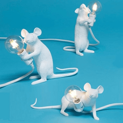 Whimsical Mouse Desk Lamp with LED Light – Resin Novelty Accent for Tables, Shelves & Nightstands