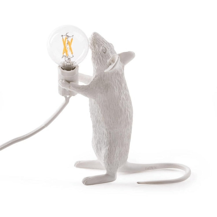 Whimsical Mouse Desk Lamp with LED Light – Resin Novelty Accent for Tables, Shelves & Nightstands