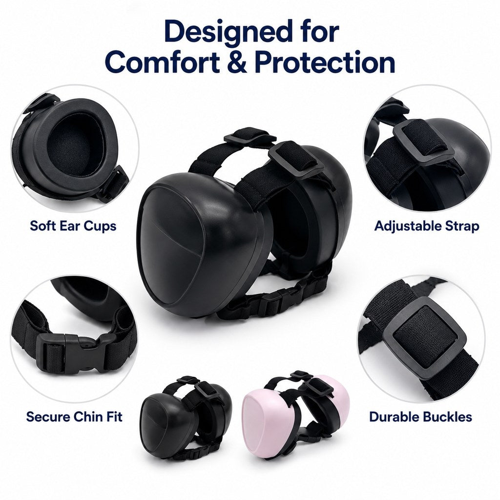 Ortekor Dog Noise-Reducing Ear Muffs for Fireworks, Thunderstorms & Grooming - Adjustable Anxiety Comfort Ear Protection for Medium & Large Dogs