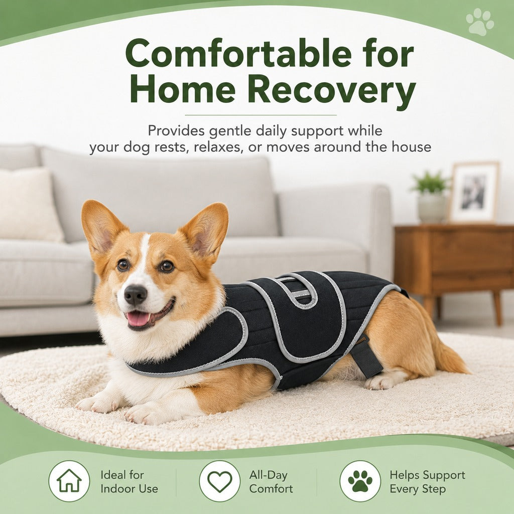 Ortekor Dog Back Support Vest for Daily Walks & Home Recovery - Adjustable Support for Long-Backed and Senior Dogs
