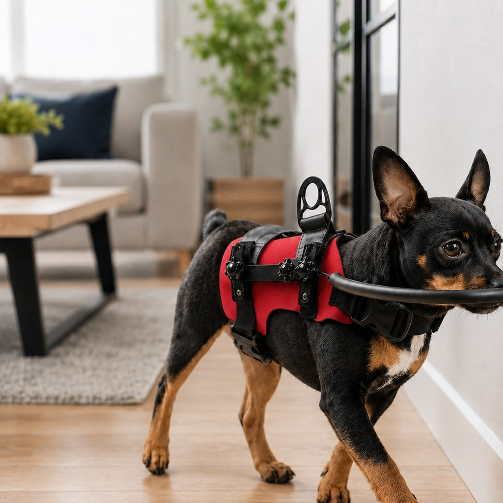 Ortekor Adjustable Dog Bumper Ring Harness for Safer Home Walking - Helps Blind & Senior Dogs Avoid Wall & Furniture Bumps