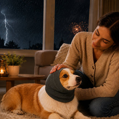 Ortekor Dog Calming Head Wrap for Thunder, Fireworks & Cold Walks - Soft Ear Coverage for Stressful Moments
