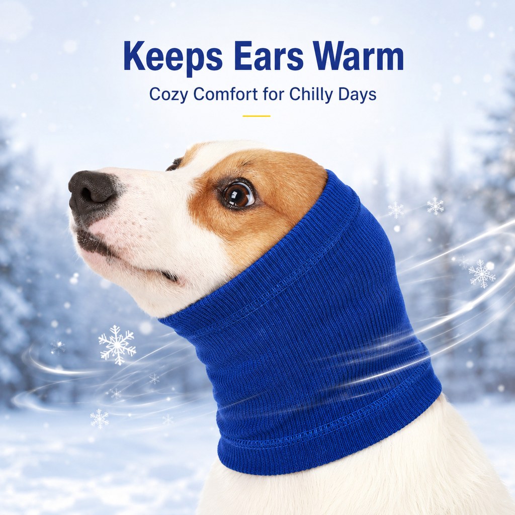Ortekor Dog Calming Head Wrap for Thunder, Fireworks & Cold Walks - Soft Ear Coverage for Stressful Moments