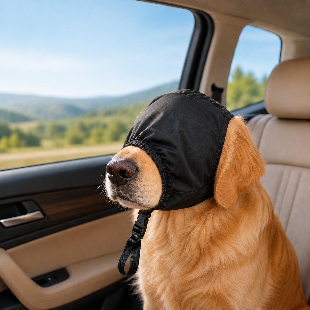 Ortekor Dog Calming Mask for Car Rides, Grooming & Vet Visits - Adjustable Visual Comfort Hood