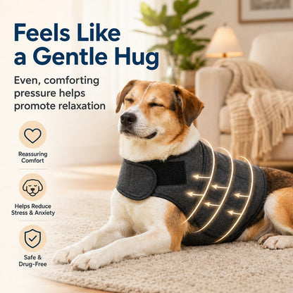 Ortekor Dog Calming Vest for Travel & Vet Visits - Adjustable Comfort Wrap for Nervous Dogs