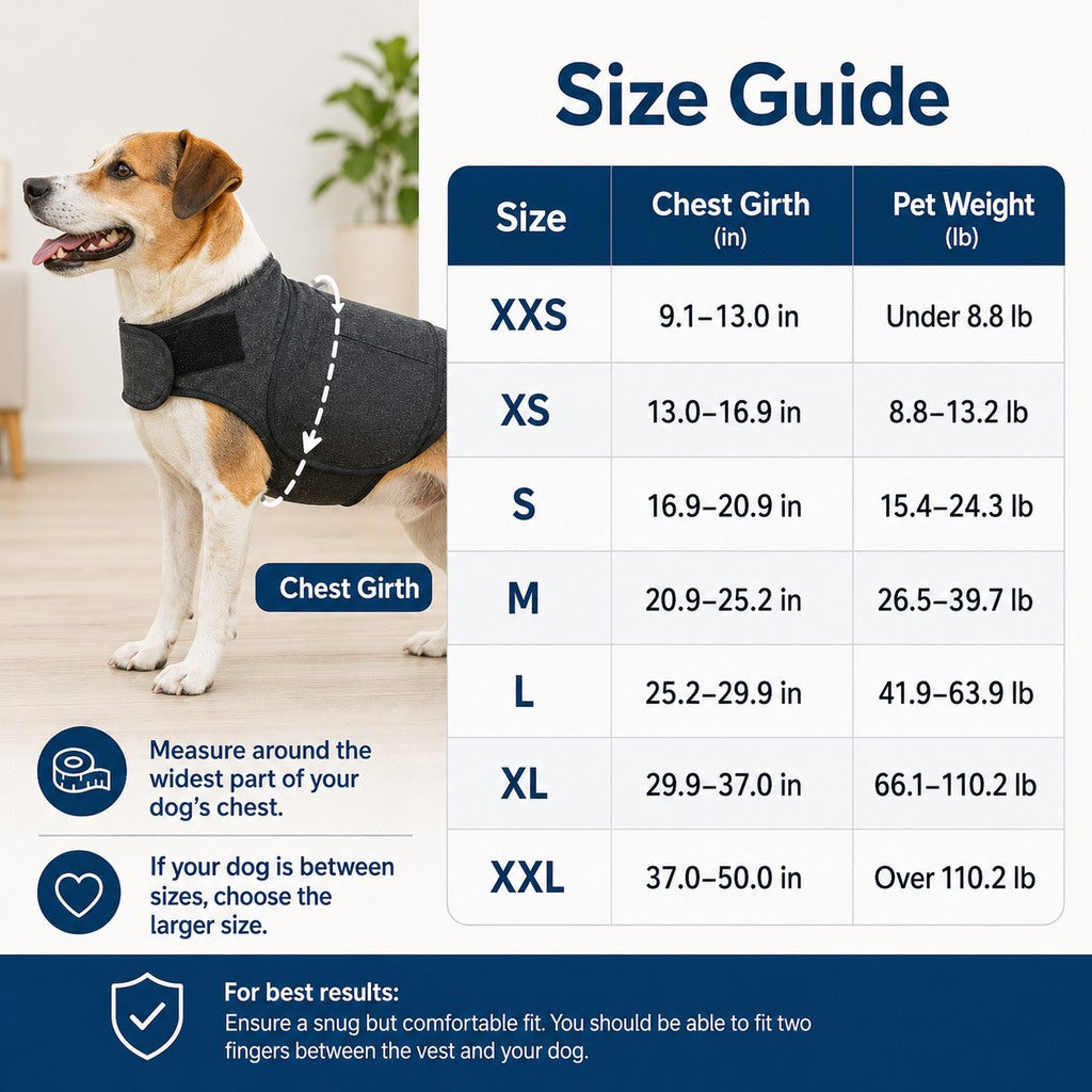 Ortekor Dog Calming Vest for Travel & Vet Visits - Adjustable Comfort Wrap for Nervous Dogs