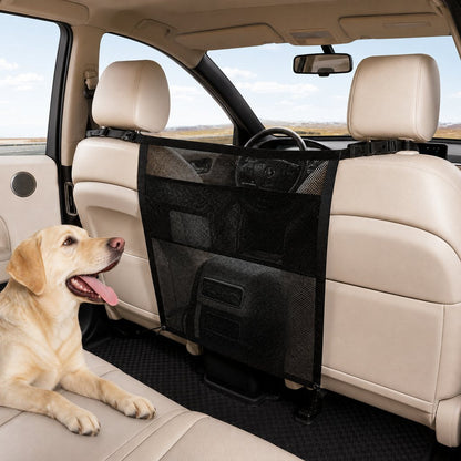 Ortekor Dog Car Barrier Mesh for Road Trips - Keep Pets in the Back Seat & Help Reduce Driver Distractions