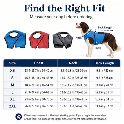 Ortekor Dog Comfort Wrap Vest for Thunderstorms, Fireworks & Travel - Adjustable Hug-Like Support for Nervous Dogs