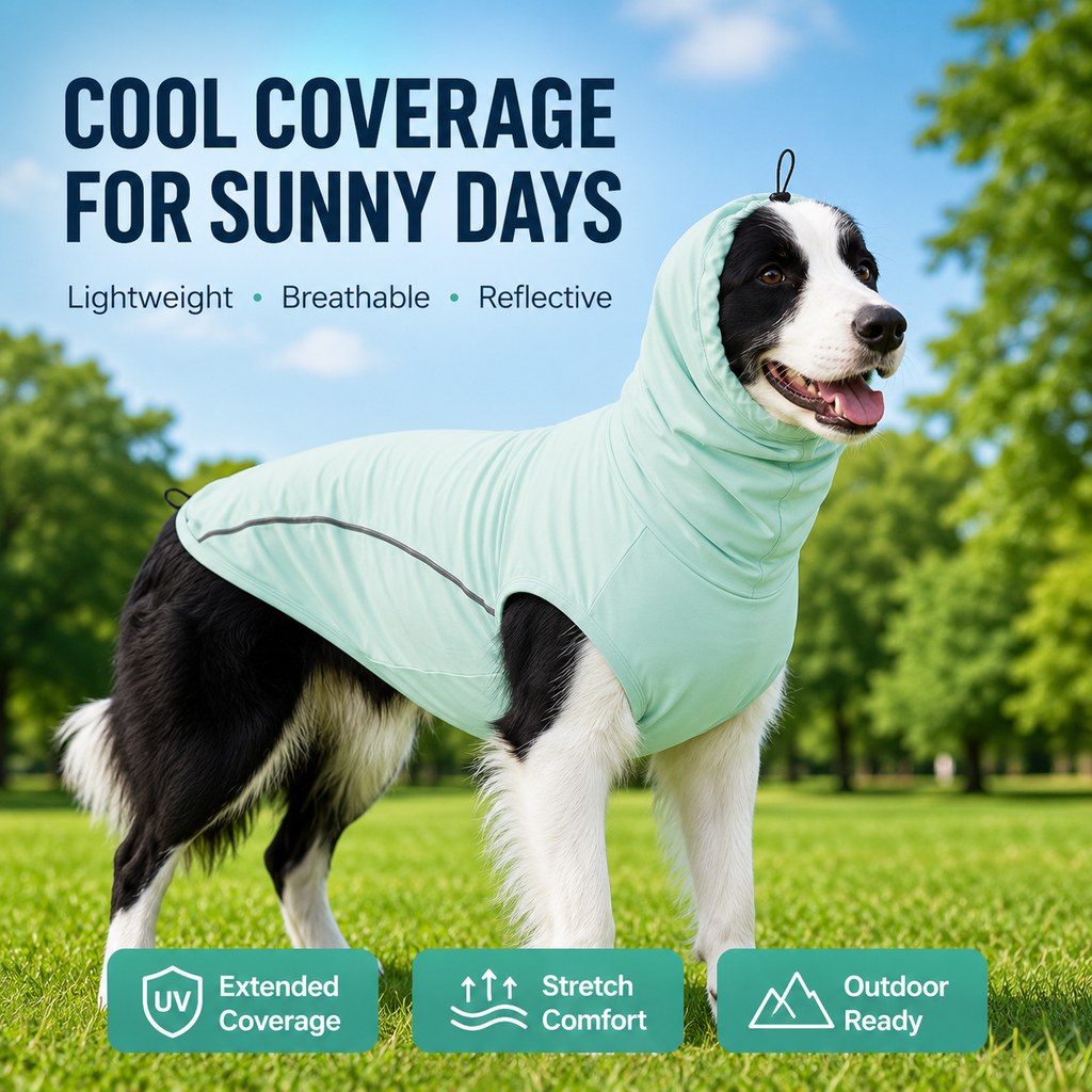 Ortekor Dog Cooling Sun Protection Shirt for Summer Walks - Lightweight Full-Coverage Outdoor Wear