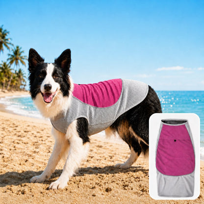 Ortekor Water-Activated Dog Cooling Vest for Summer Walks & Hikes - Breathable Heat-Relief Vest with Ice Pack Pocket