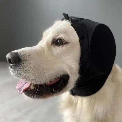 Adjustable Sound-Dampening Ear Covers for Dogs | Calming Hood for Anxious Pets During Fireworks & Storms | Lightweight Nylon Head Wrap