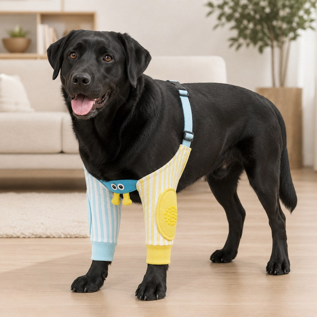 Ortekor Padded Dog Elbow Protector Sleeves for Hard Floors - Dual Front-Leg Coverage for Pressure & Rubbing