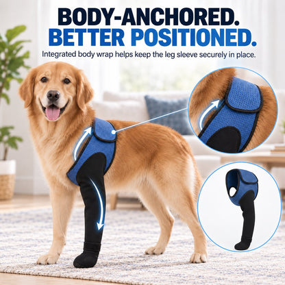 Ortekor Dog Front Leg Support Brace for At-Home Recovery & Anti-Lick Protection - Full-Length Sleeve with Paw Cover