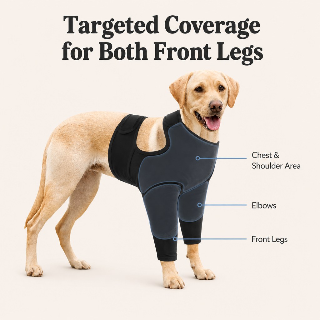 Ortekor Dog Front Leg Recovery Suit for At-Home Care - Helps Deter Licking