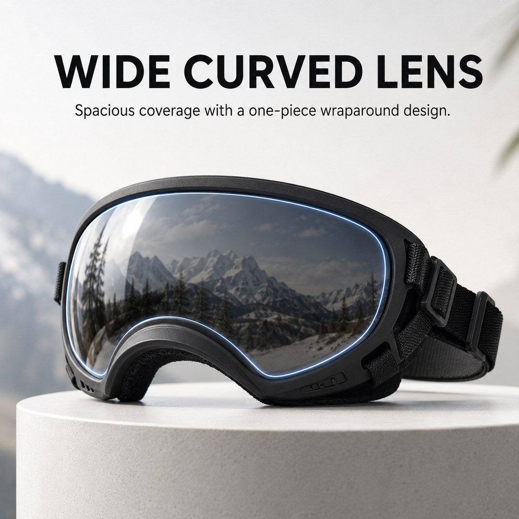Ortekor Photochromic Dog Goggles for Hiking & Car Rides - Adjustable Wind, Dust & Debris Coverage